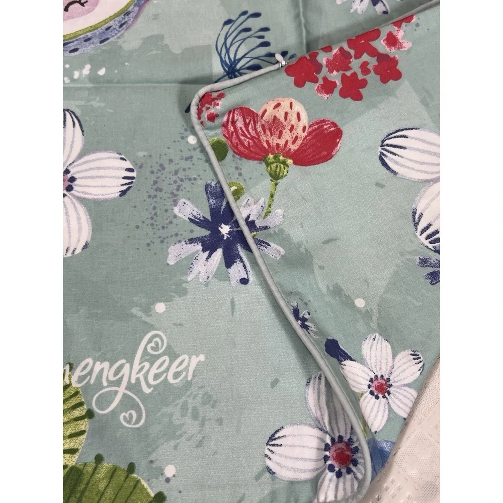 Bird Floral Throw Pillow Case 18x18 Colorful Flowers Decoration Pillow Cover